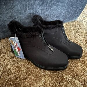 Black Fur-Lined Ankle Boots